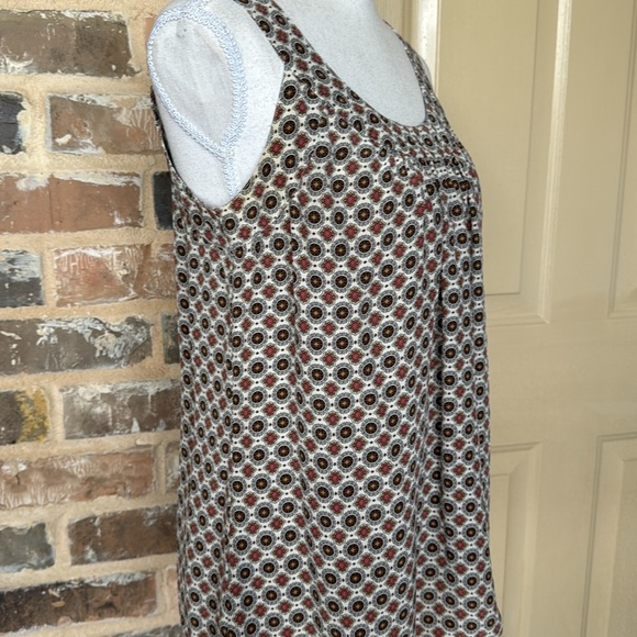 Vintage Harold’s 100% Silk Dotted Paisley Halter Tank Top Cream Tan Red Sz S - Picture 6 of 13